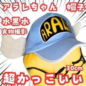 アラレちゃん 帽子 水黒水 大人 ブルー 国内30cm眼鏡付【実物写真】