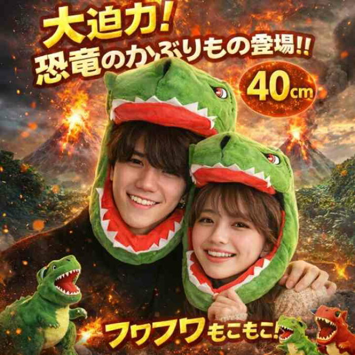 楽天市場】【翌日発送】帽子 恐竜 怪獣 ティラノ ぬいぐるみ コスプレ 