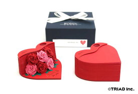 Heart bouquet -Red- 公式 OMOSHIROIBLOCK メモ帳 立体メモ 収納ケース付き 飾り物 インテリア プレゼント