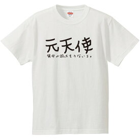 【送料無料 ポスト投函】おもしろtシャツ 文字 ジョーク パロディ 元天使 背中の羽はもうないよ。 面白 半袖Tシャツ メンズ レディース キッズ