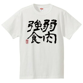 おもしろtシャツ 文字 ジョーク 弱肉強食 じゃくにくきょうしょく 漢字 日本語 面白 半袖Tシャツ メンズ レディース キッズ