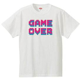 おもしろtシャツ 文字 ジョーク パロディ GAME OVER ゲームオーバー レトロゲーム 面白 半袖Tシャツ メンズ レディース キッズ