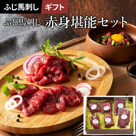 お歳暮 ふじ馬刺し赤身堪能セット 4〜8人前（上赤身80g×4、ユッケ50g×2）420g 専用のたれ・生姜付 フジチク ギフト のし対応可 冬ギフト