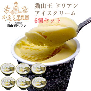 お歳暮 猫山王 ドリアン アイスクリーム ココナッツミルク 6個セット マレーシア産 高級品種 ムサンキング かをり果樹園 のし対応可 ギフト 冬ギフト