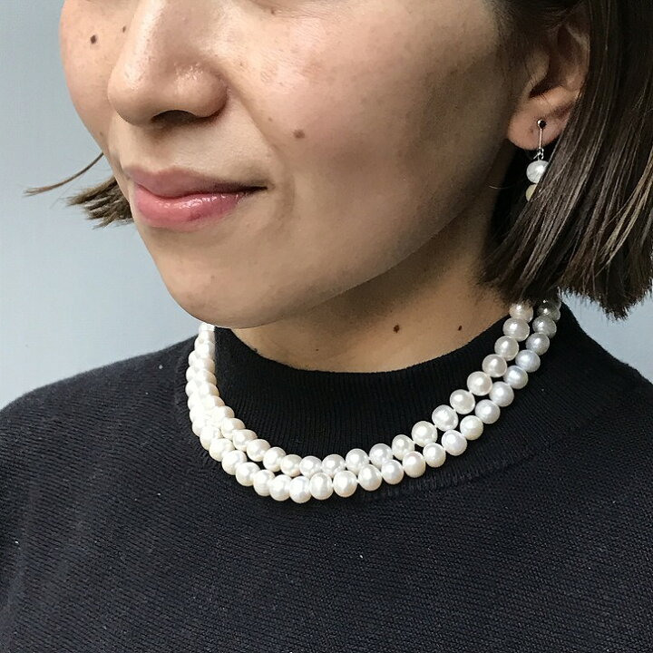 楽天市場】【珠がきれいな良質淡水パールを使用】淡水パール ロング 