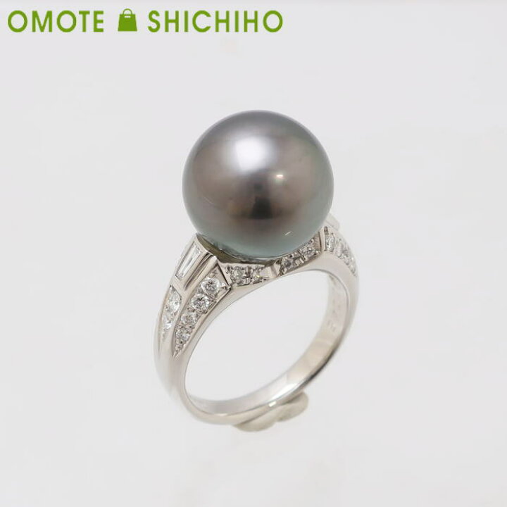 楽天市場】PT900 クロチョウ パール ダイヤモンド リング 12号 12mm D  