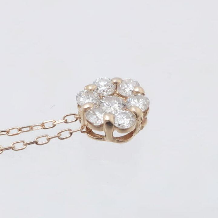 楽天市場】K18 ダイヤモンド フラワー ネックレス 750 18金 PG ピンク 