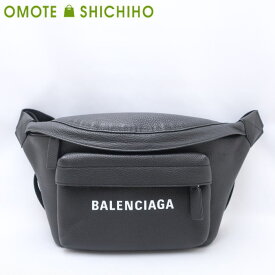 BALENCIAGA バレンシアガ Everyday エブリデイ ベルトバッグ ボディバッグ ウエストバッグ ロゴ レザー 黒 ブラック 528882 552375 メンズ レディース 美品【中古】