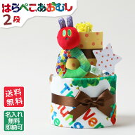 月間優良取得店★ おむつケーキ はらぺこあおむし 2段 出産祝い 名入れ 刺繍 名前入り 送料無料 ベビーグ…