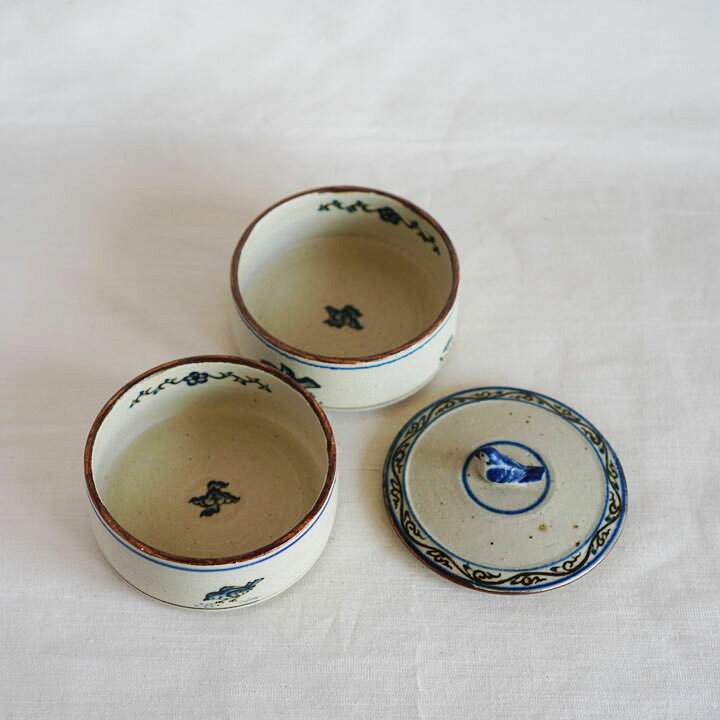 楽天市場】光萌窯 中西申幸 鳥遊戯画ミニお重【18】│チュン 鳥 重箱 