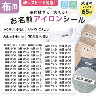 【送料無料】介護用 名前シール 布用 お名前アイロンシール 65枚分(2サイズ) 洗濯OK 大きめ 衣類 布に貼…
