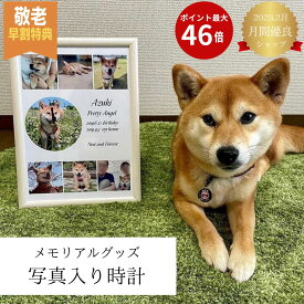 【オリジナル 写真入り時計　名入れ　ペット　写真入り　ペットグッズ　位牌　ペット メモリアルグッズ】ペット メモリアル時計 　オーダーメイド 受注生産 記念品 写真作成 ネコ メモリアルグッズ 犬 猫 オーダー プリント 七五三 写真入れ　文字入れ可能 　A4サイズ