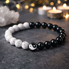 天然オニキス／ストレッチブレスレット／8mm玉／長さ: 18.5センチ