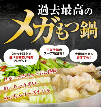 10月8日19時スタート【6時間タイムセール⇒1000円OFF】送料無料！2017年メガ博多もつ鍋セット2-3人前強烈ホルモン750g！とろろが無料あす楽8種類のもつ鍋スープモツ鍋ホルモンおまけ特典7点