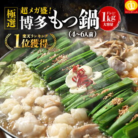 スーパーSALE★半額以下3180円送料無料！（スープの賞味期限7/18）ホルモン1キロ 250g×4袋 博多もつ鍋セット4-6人前 おためし モツ鍋 もつなべ モツナベ 送料無料 ギフト お取り寄せ 送料無料 父の日 クリスマス プチギフト 内祝い