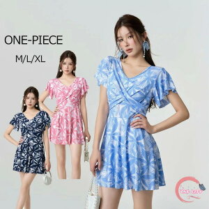 ワンピース水着 体型カバー水着 ぽっちゃり水着 大きいサイズ レディース ママ水着 オールインワン フレア 花柄 二の腕 カバーアップ XXL 3L 4L 5L 6L 13号 15号 17号 19号 女性 オトナ女子 20代 30代