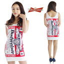 バドワイザー クルーワンピース ホワイト バドガール コスプレ レースクイーン Budweiser S M L XL bw-op-wht