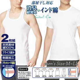 メンズ 男性用 肌着 下着 2枚組 半袖丸首シャツ ランニングシャツ各種 部屋干し対応 【メール便発送商品】 pz-sinei10