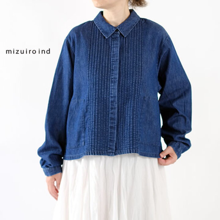 楽天市場】ミズイロインド mizuiro ind デニムピンタックショート 