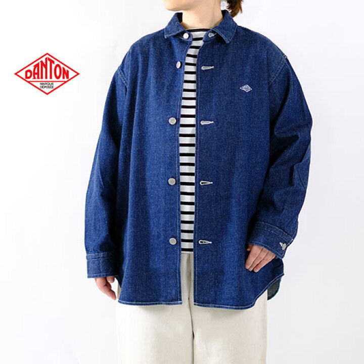 楽天市場】ダントン DANTON レディース デニム ロングシャツジャケット 