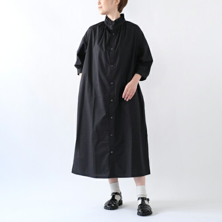 楽天市場】Honnete オネット ハーフスリーブ フリルカラー ワンピース 