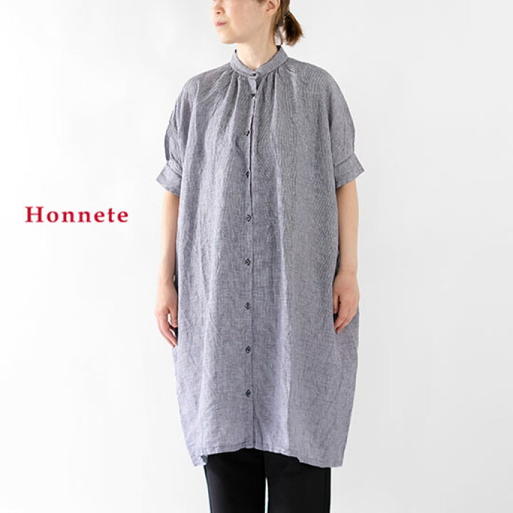 Honnete オネット アイリッシュリネン クルーネックTee I73... Honnete 