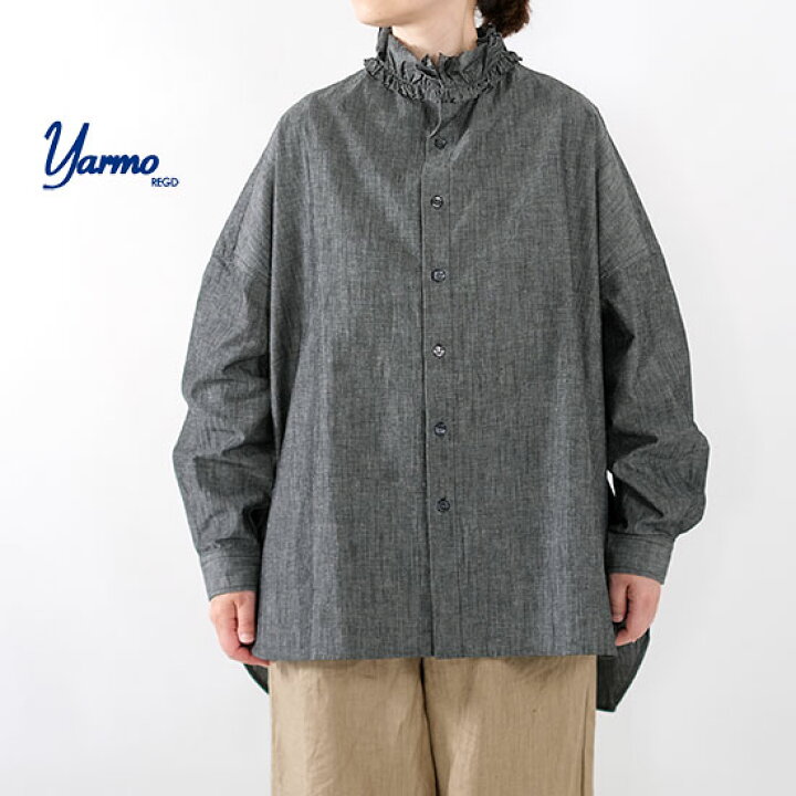 楽天市場】ヤーモ YARMO ダンガリー ラッフル シャツ Dungaree Ruffle 
