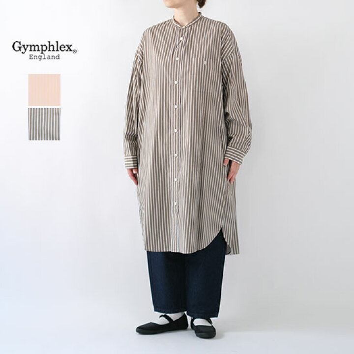 楽天市場】ジムフレックス Gymphlex コットン バンドカラーシャツ 