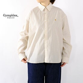 ジムフレックス Gymphlex レディース コットンストライプ ボタンダウン長袖シャツ GY-B0198 TRR＊送料無料＊《即日発送》2026'春夏