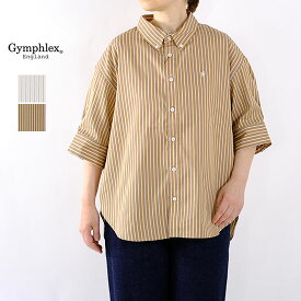 ジムフレックス Gymphlex レディース コットンタイプライター ストライプ ボタンダウンシャツ GY-B0458 ICT GY-B0458 MLO＊送料無料＊《即日発送》2026'春夏