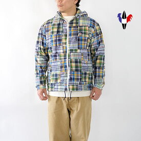 期間限定ポイント10倍！！アルボマレー ArvorMaree メンズ マドラスチェック パッチワーク ジップアップ パーカー MADRAS ZIP PARKA ZPK-MADRAS＊送料無料＊《即日発送》