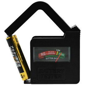 バッテリーテスター 乾電池チェッカー コンパクト 簡単 アナログ 電源不要 9V 1.5V 単3 単4 ボタン 電池 PR-DENCHECK【メール便対応】