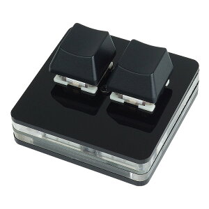 ミニキーボード 2キー 片手 メカニカル 赤軸 割り当て 変更可能 コピー ペースト USB 有線接続 ショートカット LEDバックライト 小型 PR-2KEYBO