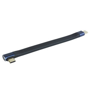 Type-C ケーブル USB4 PD 240W 急速充電 L字 ストレート 40Gbps Thunderbolt 3 4 12cm ショートケーブル フラット 8K60Hz PR-USBC-FT