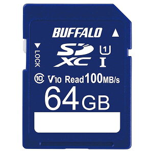 �o�b�t�@���[ SD�J�[�h 64GB 100MB/s UHS-1 �X�s�[�h�N���X1 VideoSpeedClass10 IPX7 Full HD �f�[�^�����T�[