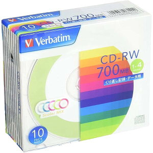 �o�[�x�C�^���W���p��(Verbatim Japan) ����Ԃ��L�^�p CD-RW 700MB 10�� �c�[�g���J���[�f�B�X�N 1-4