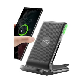 INIU 15W ワイヤレス充電器 急速充電 PSE認証済 置くだけ充電 LEDインジケーター スマホ スタン