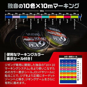 �o���o�X(VARIVAS) 9�{�Q�� PE���C�� �A�o�j �W�M���O10×10 �}�b�N�X�p���[PE X9 300m 5��