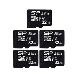 Silicon Power �V���R���p���[ Elite microSD�J�[�h 32GB 5���p�b�N �A�_�v�^�[�t��