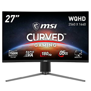 MSI �p�ȃQ�[�~���O���j�^�[ MAG 27CQ6PF 27�C���`/WQHD/RAPID VA/180Hz/0.5ms(GTG)/AMD FreeSync/HDR/HDMI 2.0b/DP1.4