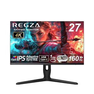 REGZA �Q�[�~���O���j�^�[ 27�C���` 4K 160Hz/FHD 320Hz �f���A�����[�h 1ms(GTG) HDR400 Fast IPS USB Type-C��