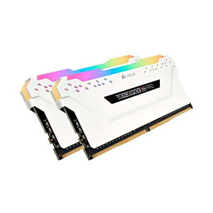 VENGEANCE RGB PRO DDR4 ������ 32GB�i16GB×2�j�ő�3200MHz�Ή� Intel XMP�Ή� CL16 �f�X�N�g�b�vPC�p �z���C�g CMW32GX4M2E3200C16W
