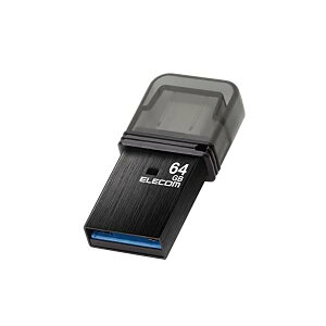 USB������ 64GB USB3.2�iGen1�j Type-C �L���b�v�� �u���b�N MF-CAU32064GBK