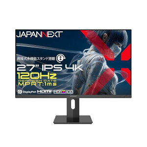 27�C���` IPS�p�l������ 120Hz/1ms(MPRT)�Ή� 4K(3840×2160)�𑜓x �Q�[�~���O���j�^�[ JN-IPS27G120U2-HSP HDMI2.1 DP sRGB:100% HDR400���� PS5 4K:120Hz�ڑ� VRR �������� �s�{�b�g(�c��]) �y2�N�z