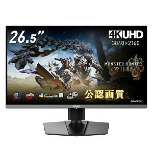 QD-OLED �Q�[�~���O���j�^�[ MPG 272URX QD-OLED 26.5�C���`/4K/QD-OLED�p�l��/240Hz/0.03ms(GTG)�n�[�h�E�F�A�u���[���C�g�J�b�g/AI�r�W����/DisplayHDR True Black 400/G-SYNC Compatible/USB Type-C(�ő�98W)/KVM�X�C�b�`/�c