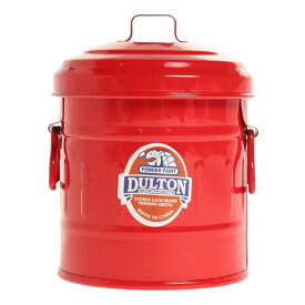 ダルトン(Dulton) マイクロ ガベージカン レッド 大人の子供心くすぐる 極小サイズのガベージカン 卓上ふた付きゴミ箱 ブリキ缶 高さ110mm 直径90mm 100-244RD