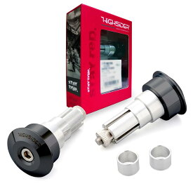 デイトナ(Daytona) バーエンドミラー アダプター バイク 汎用タイプ ハンドル内径12-22mm対応 左右セット HIGHSIDER(ハイサイダー) ドット ブラック 96706