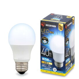 アイリスオーヤマ LED電球 口金直径26mm 広配光 40W形相当 昼白色 密閉器具対応 LDA4N-G-4T6