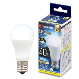 【E17】アイリスオーヤマ LED電球 40W形相当 昼白色 口金直径17mm 広配光 密閉器具対応 LDA4N-G-E17-4T6