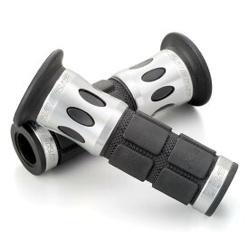 デイトナ(Daytona) PROGRIP(プログリップ) バイク用 グリップ ハンドル径φ22.2(原付)用 115mm スタンダードラバー エンド貫通 744タイプ アルミリング シルバー 98103